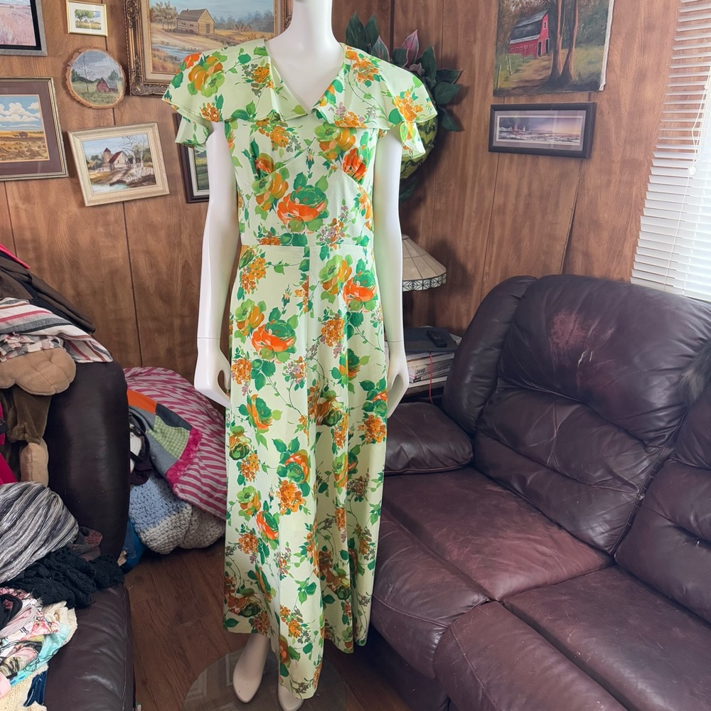 Handmade Vintage Boho Cottagecore Floral Dress - Picture 2 of 4
